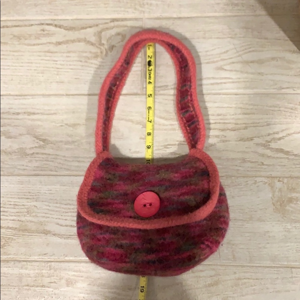 Handmade knitted wool handbag unique creation